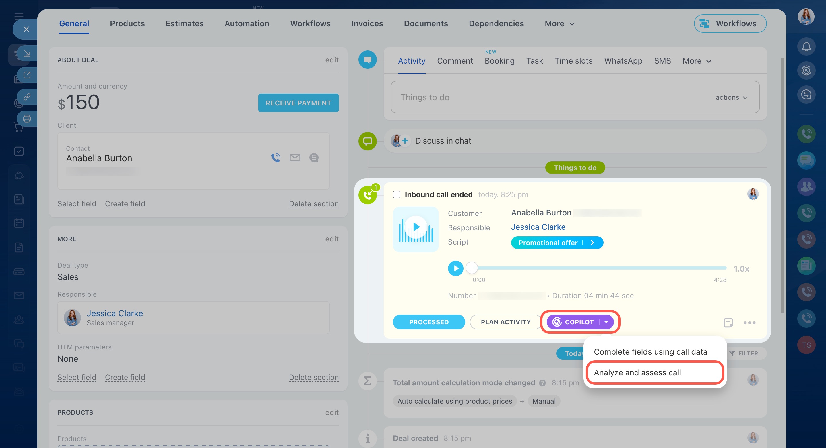 Analyze and assess call Analyze and assess call