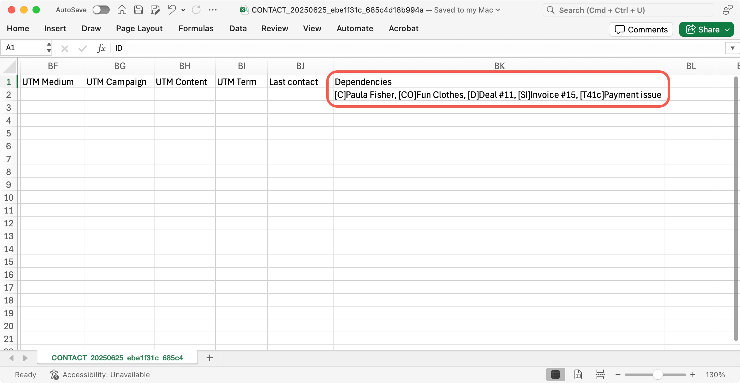 Bind to CRM items Bind to CRM items