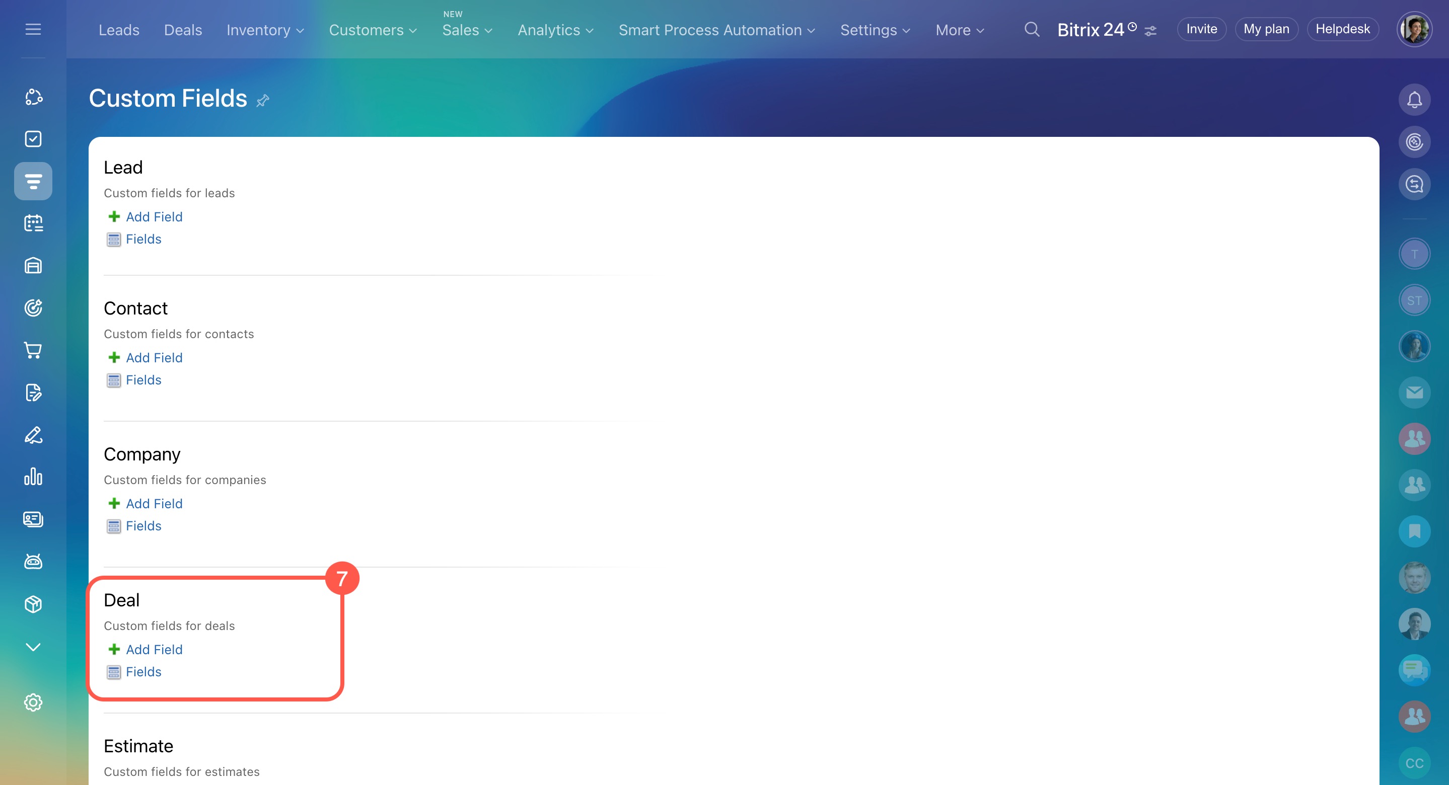 Custom fields Custom fields