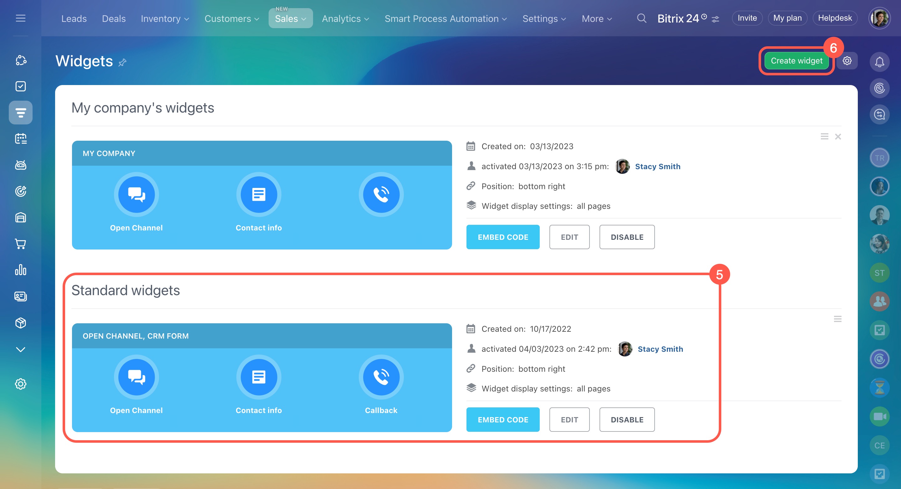 Create widget