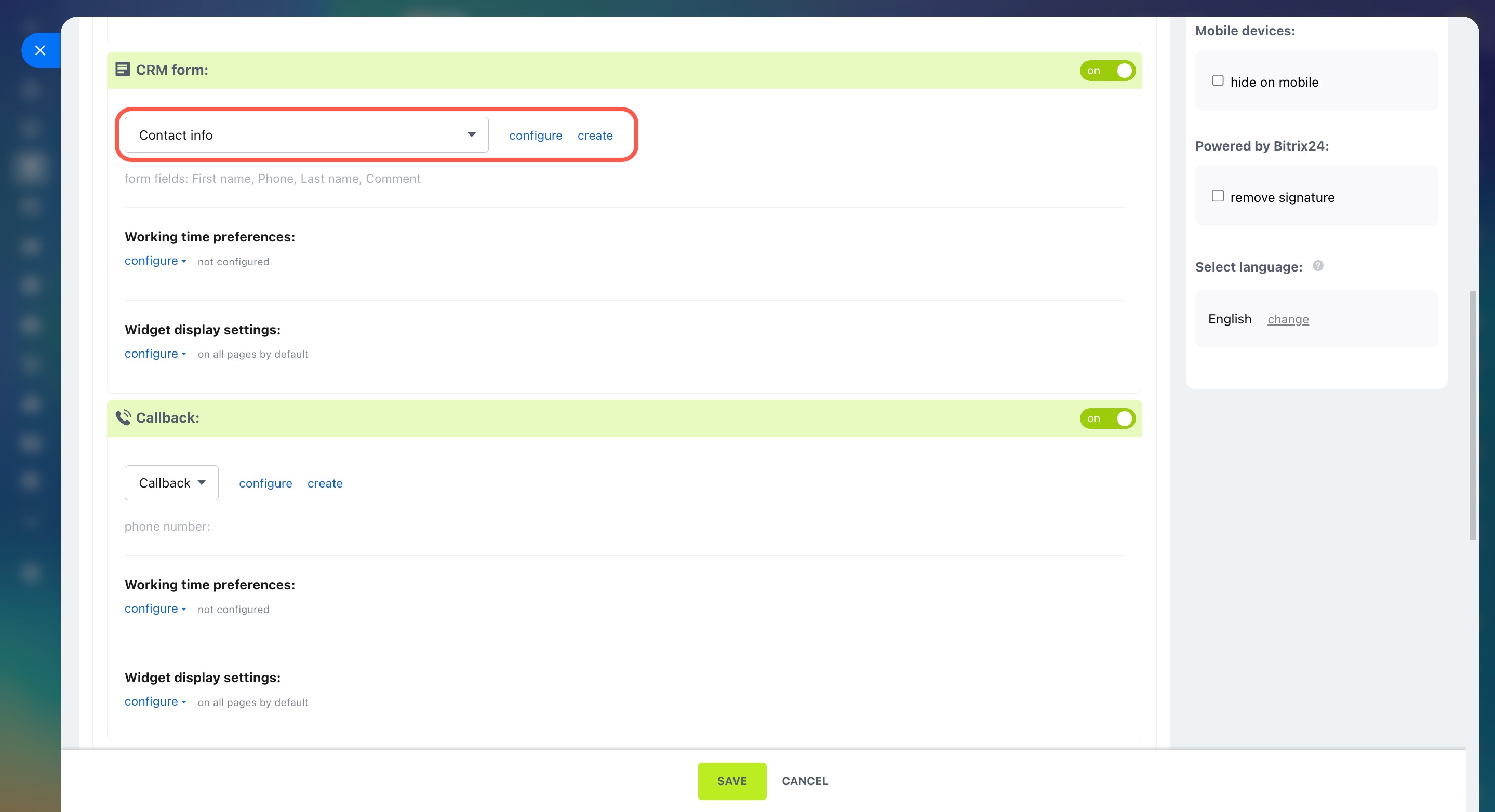 CRM form