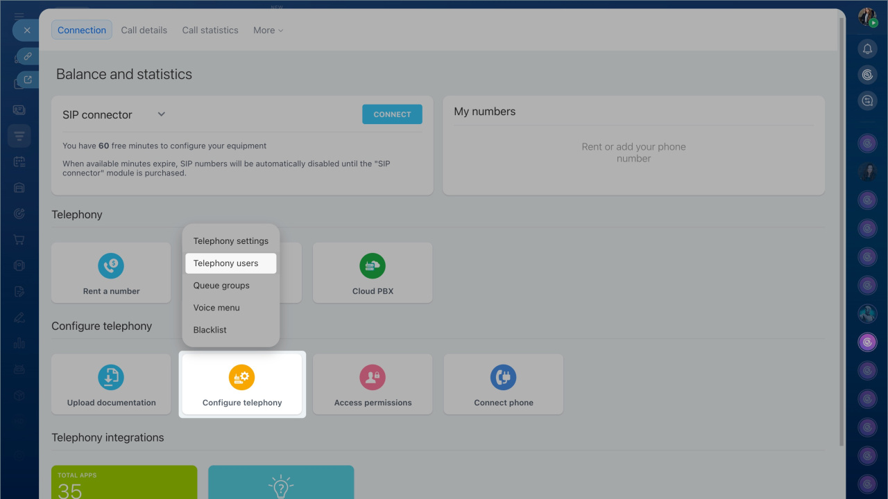 Number for outgoing calls Number for outgoing calls