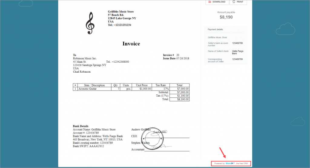 Configure invoices