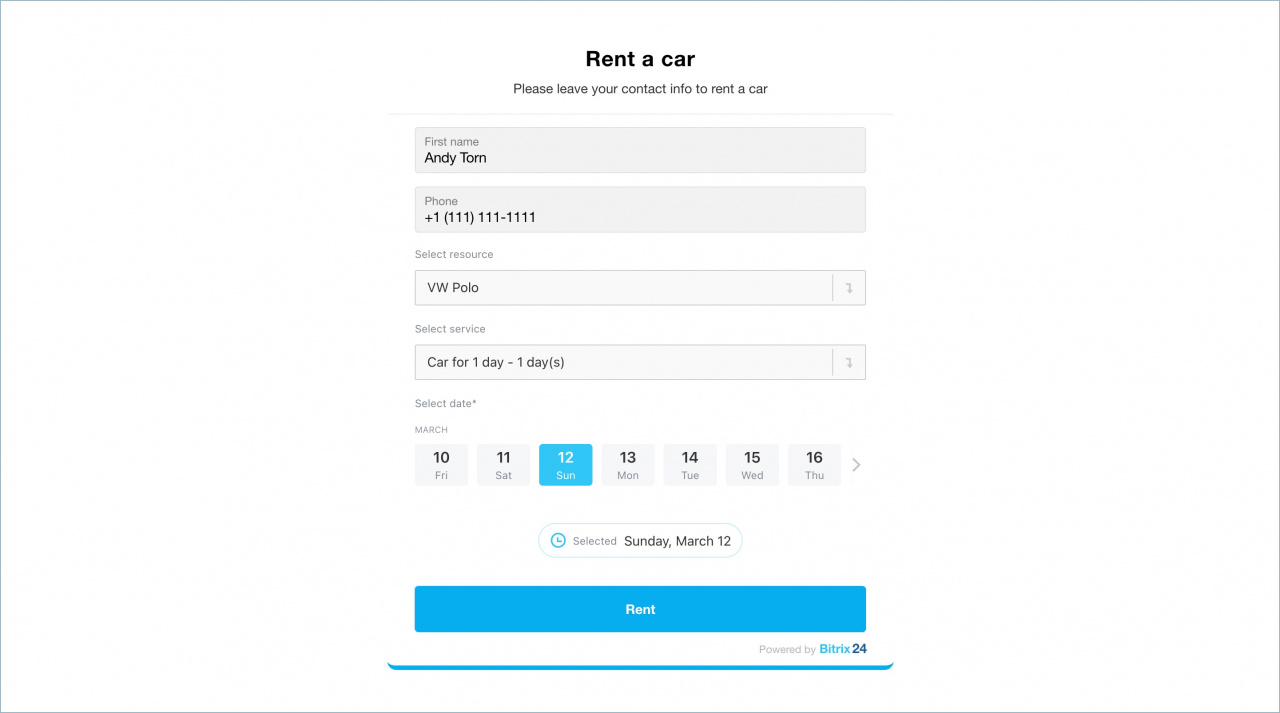 Complete CRM form