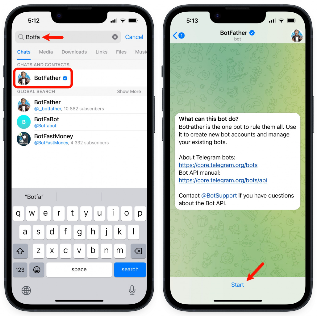 Get Access Token To Connect Telegram Bot