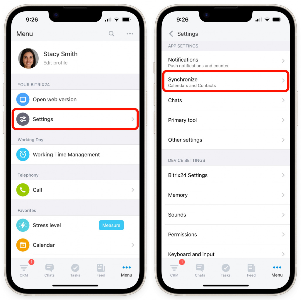 Synchronize Calendars and Contacts